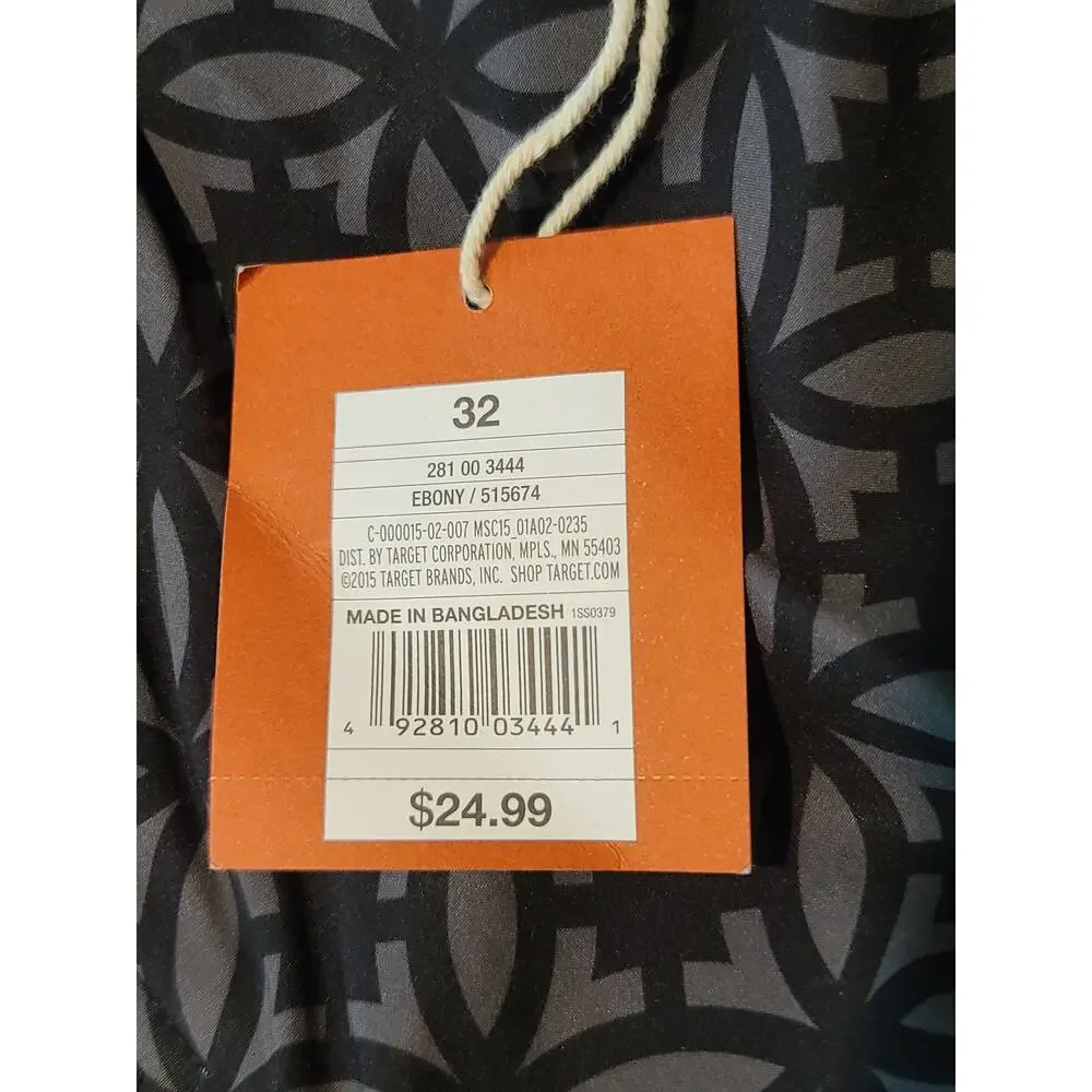 NEW Mossimo Supply Co swim board shorts - black geometric - 32